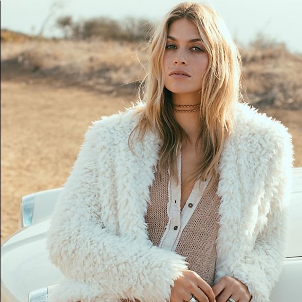 Free People Once Upon a Hood Fuzzy Jacket